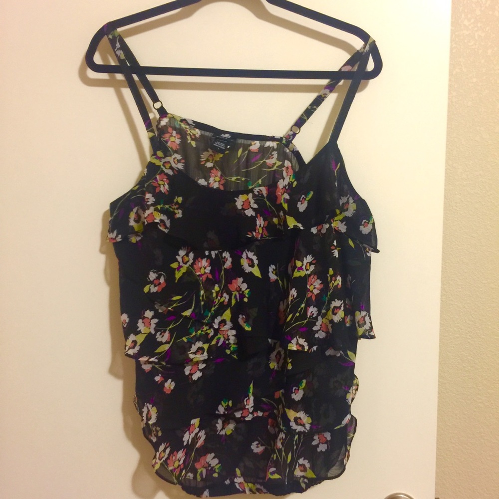 EUC. torrid Floral Print Chiffon Layered Tank Top